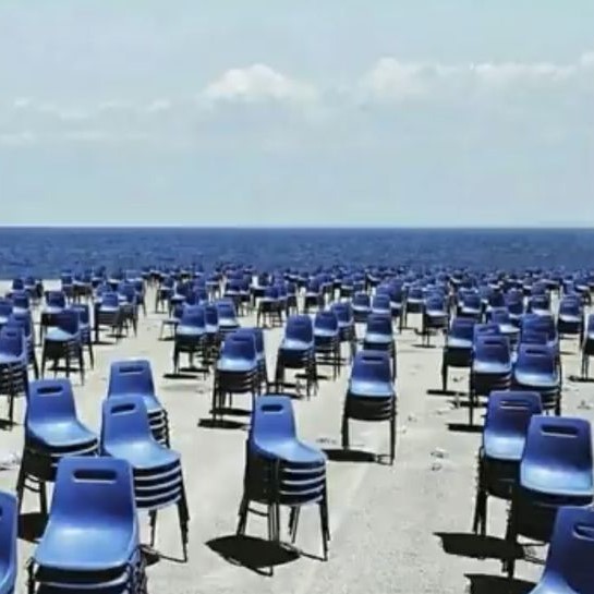 Chairs on the beach.